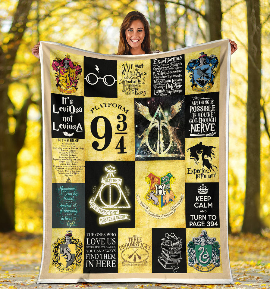 Harry Potter Blanket, Harry Potter Quilt - Cozy Plush Fleece, Sherpa Blanket - PL