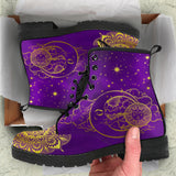 Gold Sun and Moon, Mandala Zen Spirit, Women's Boots, Vegan Leather