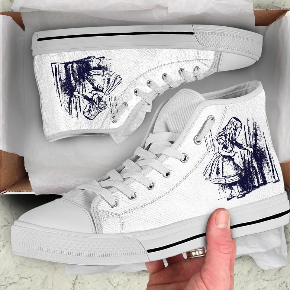 Hand-painted Converse All Star sneakers, custom Alice in Wonderland