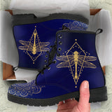 Golden Dragonfly, Lotus Mandala Boots, Womens Leather Boots