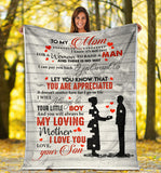 to My MOM Blanket, to My Mom I Know It's Not Easy for A Woman to Raise A Man from Son Fleece Blanket, Mother's Day Gift, Blanket for Mother's Day Gift for Mom Mother - PL