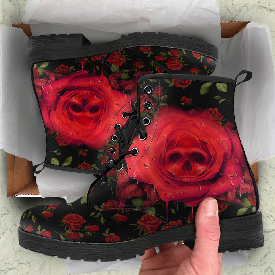 Rose Skull, Womens Leather Boots, Skull Shoes, Ankle Boots Women, Winter Shoes, Womens Rain Boots, Boho Boots, Walking Boots Women