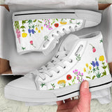 Wildflowers hand painted shoes colourful flowers personalised canvas Shoes