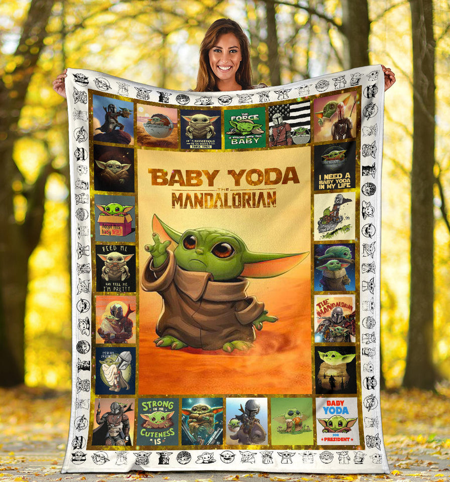 Baby Yo-da Blanket Star-Wars Blanket Mandalorian Blanket - Yo-da Funny Blanket Gift Idea for Men Women - Birthday Gift - Cozy Plush Fleece Blanket - 60"x80" PL