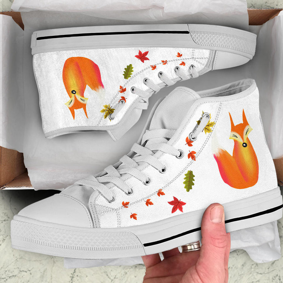 Cute Fox Hand Painted shoes Fox Illustration