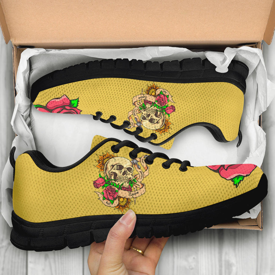 Polar Boots, Sugar Skull, Women's Boots, Yellow Color, Lace Up Boots