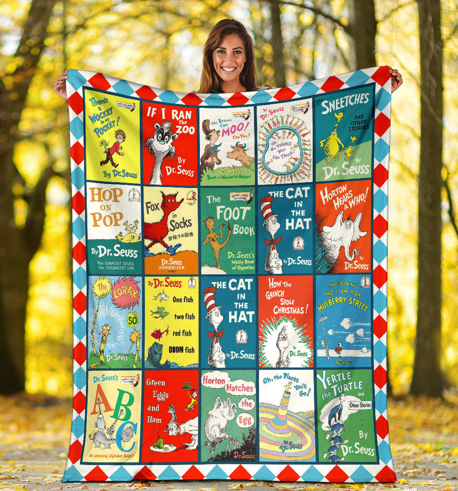 Dr.seuss Books Blanket Version 2