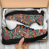 Blue Paisley Mandala, Leather Boots SNEAKERS