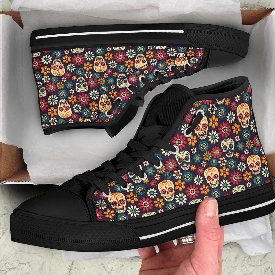 Sugar Skull Boots, Womens Skull Boots high top