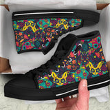Skull Cat, Leather Shoes, Womens Skull Boots high top