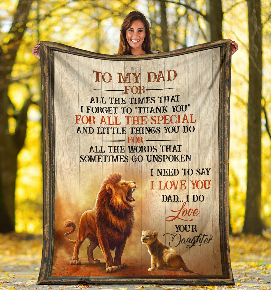 to My DAD Love Your Daughter Lion 3D Custom Fleece