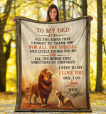 to My DAD Love Your Daughter Lion 3D Custom Fleece