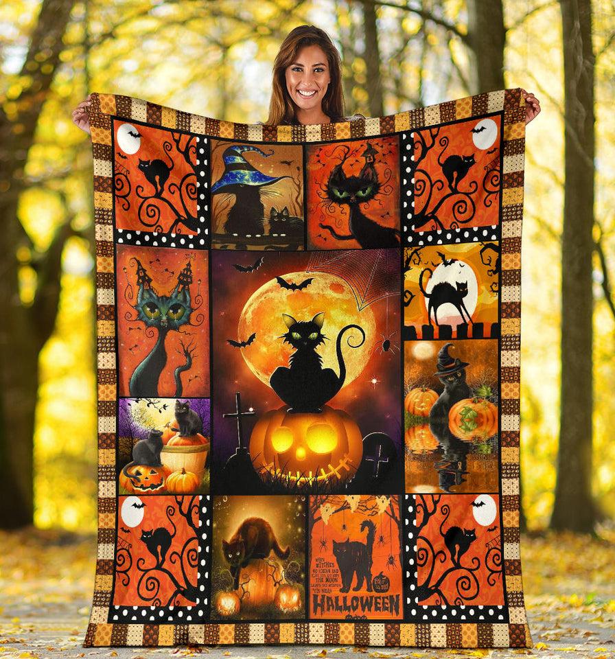 Halloween Cat Blanket Fleece