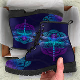 Handcrafted Boots, Dragonfly Mandala Boots, Dragonfly Mandala Shoes, Handmade Shoes, Mens Womens Shoes
