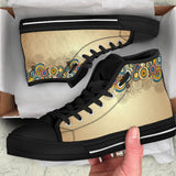 Vintage Hippie, Geometric Abstract, Women's Boots high top