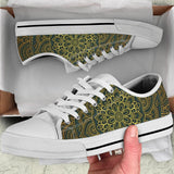 Green Mandala Boots, Leather Boots Women