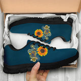 Manadala Peace Sign, Purple Black, Women's Boots SNEAKERS