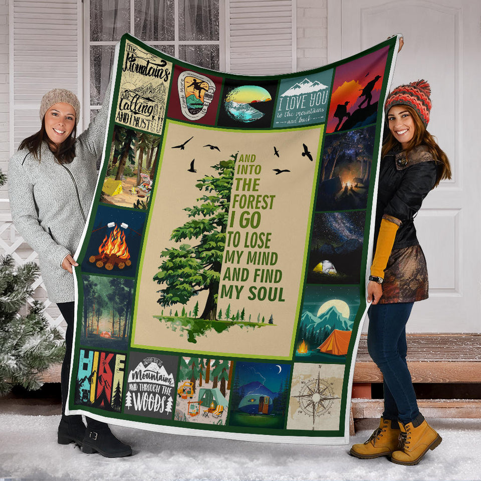 Milestone Blanket, Mountain Blanket - and Into The Forest I Go to Lose My Mind and Find My Soul Blanket - PL
