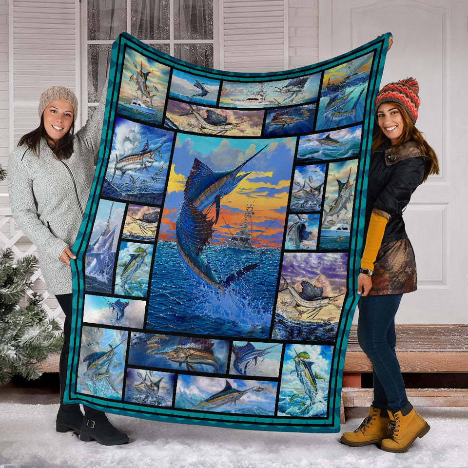 Love Marlin Sailfish Blanket copy
