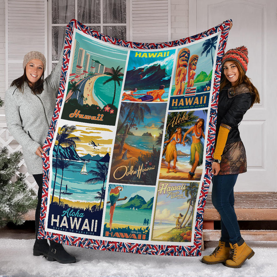 Hawaii Blanket Hawaiian Culture & History Quilt