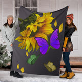 Butterfly Sunflower Blanket