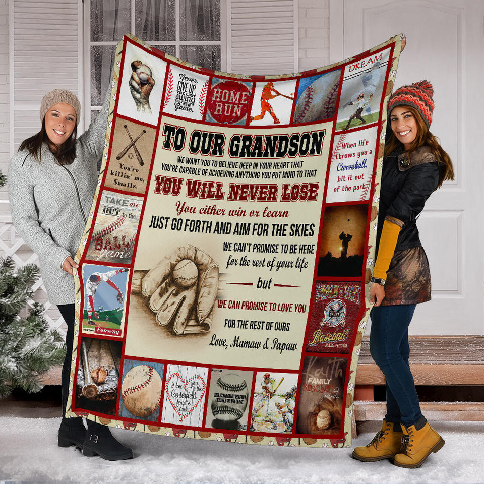 Baseball Grandson Blanket copy