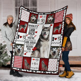 Husky Dog Fleece Throw Blanket Quilt I will always be by your side