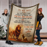 to My DAD Love Your Daughter Lion 3D Custom Fleece