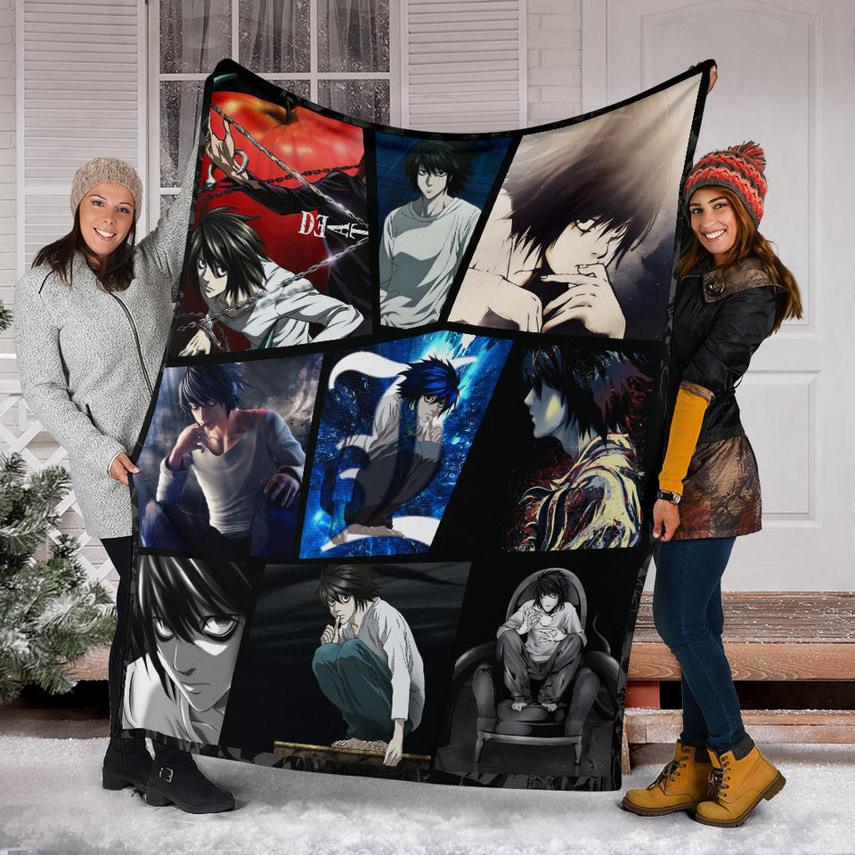 L Death Note Fleece Sherpa Throw Blanket Quilt for Bedroom Living Room 2