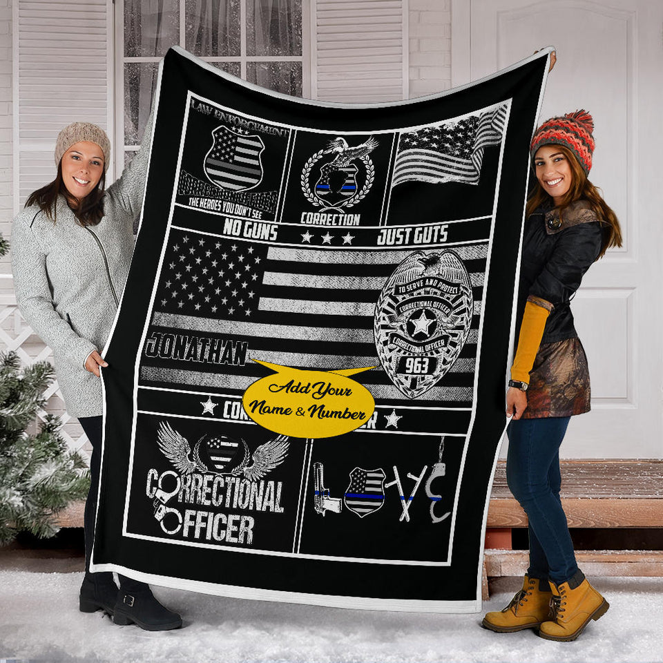 Corrections Officer Thin Silver Grey Gray Line American Flag2