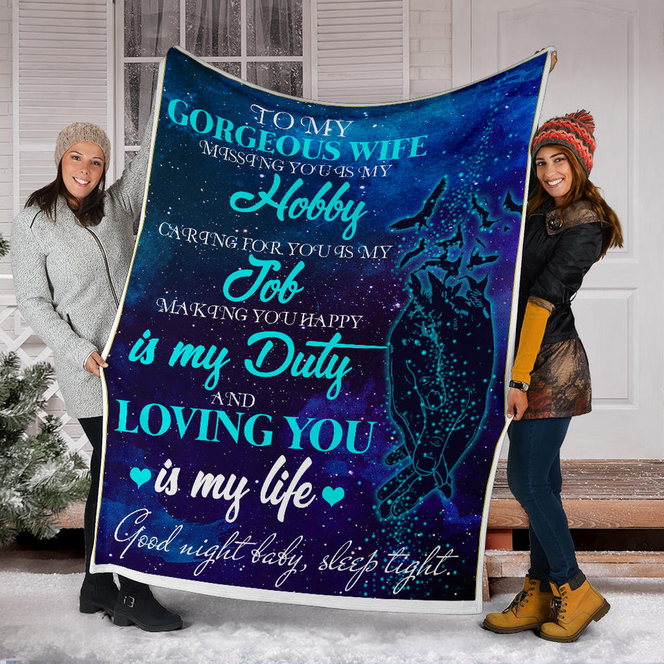 To My Gorgeous Wife Blanket