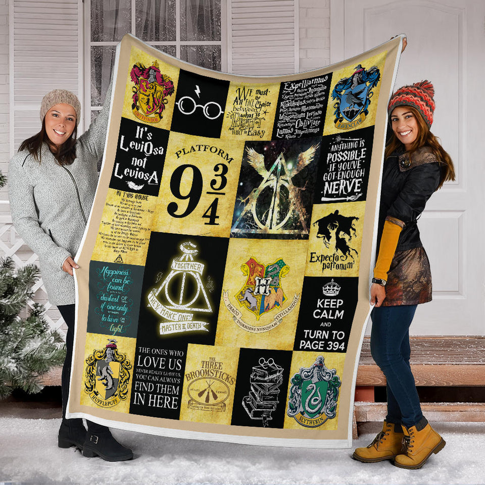 Harry Potter Blanket, Harry Potter Quilt - Cozy Plush Fleece, Sherpa Blanket - PL