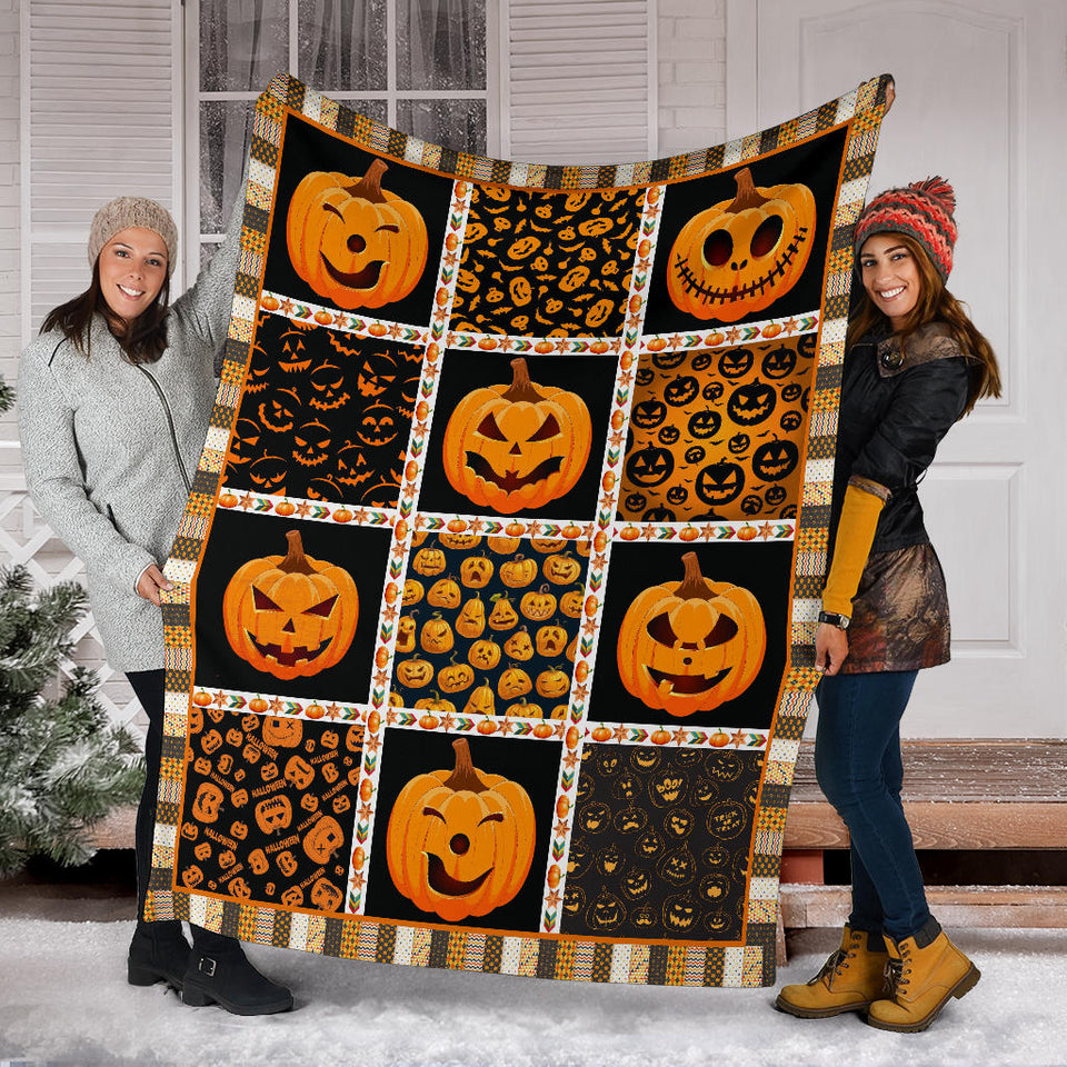 Pumpkin Emoticon Blanket