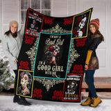 Sugar Skull Blanket Good Girl With Ink Quilt