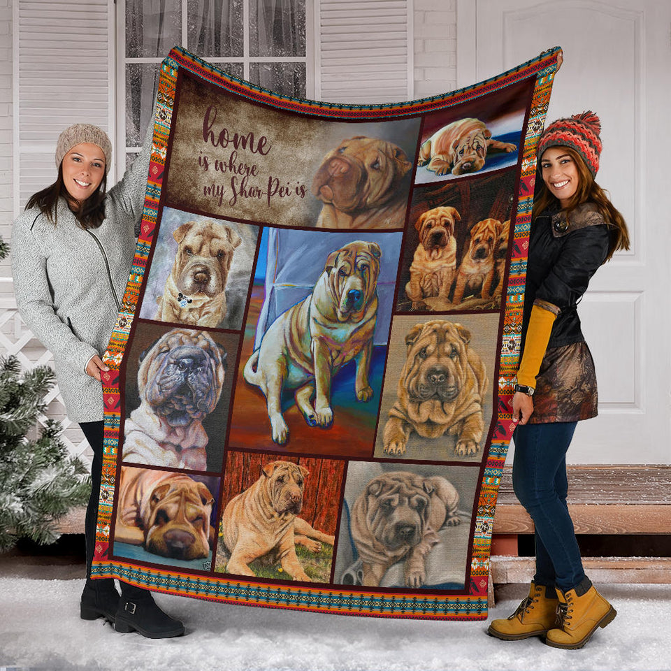 Shar-Pei Dog Blanket Shar-Pei Love Quilt