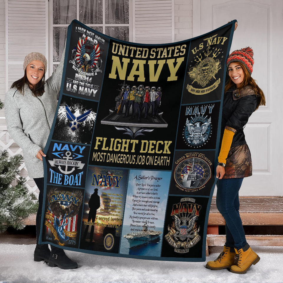 US Navy Blanket Army Quilt US Flag Blanket