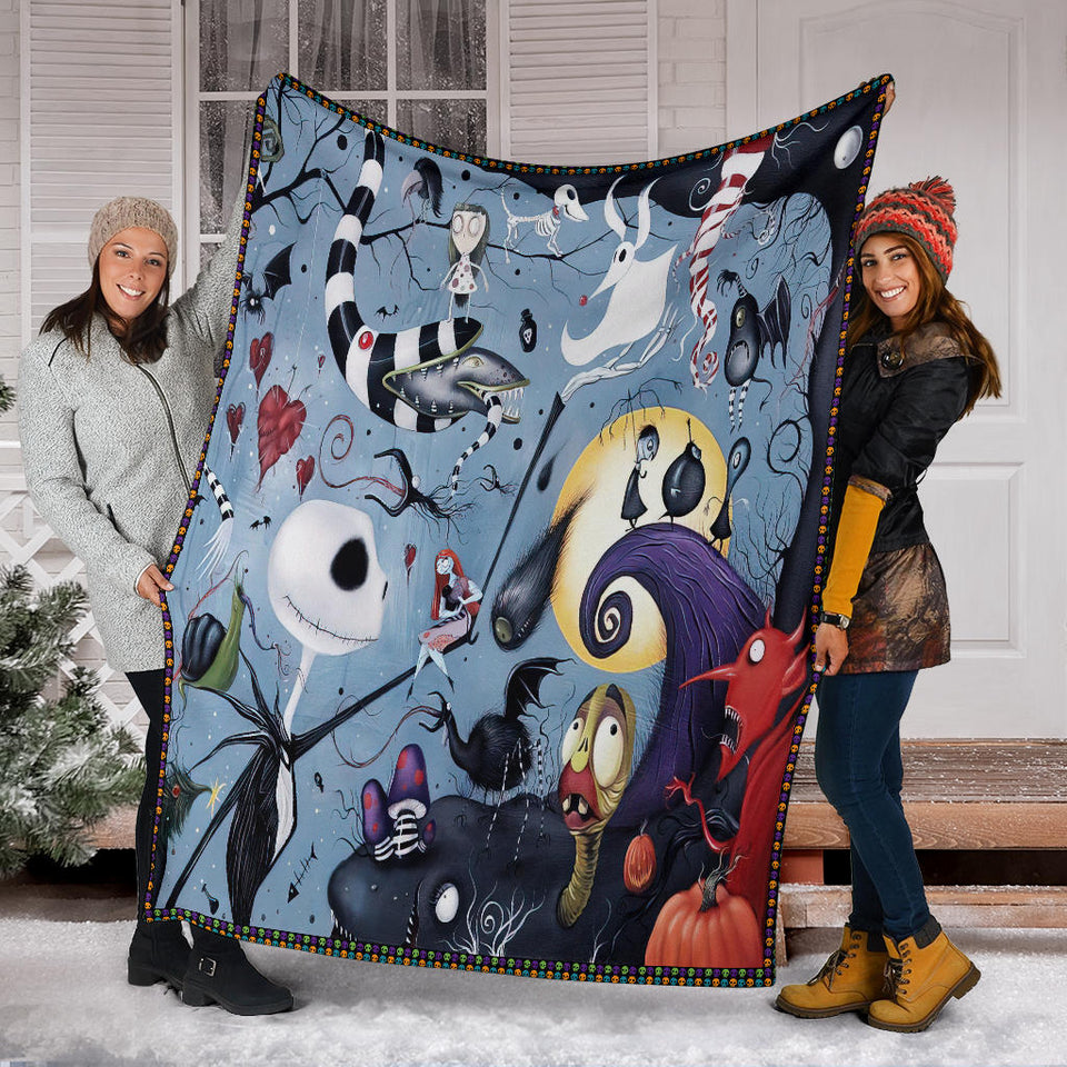 Nightmare Before Christmas Kingdom Fabric Blanket