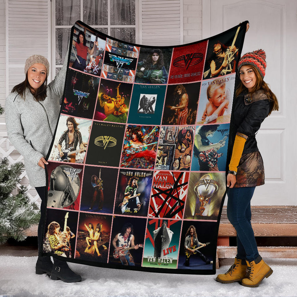 Van Halen Fleece Sherpa Throw Blanket Quilt