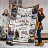 Eagle Blanket, to My Husband Blanket, The Day I Meet You, I Love You, Husband Blanket from Wife, Blanket for Sofa Chair Bed Office Travelling Camping - Fleece Blanket - 60"x80" PL