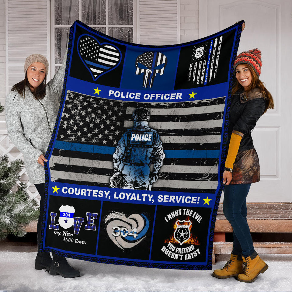 Police Officer Courtesy Loyalty Blanket copy