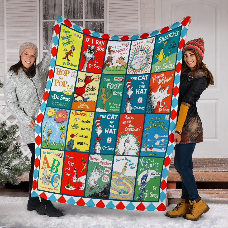 Dr.seuss Books Blanket Version 2