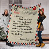 To My Son I Love You Letter Blanket