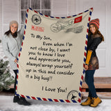 To My Son I Love You Letter Blanket