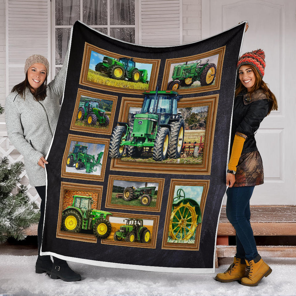 Green Tractor Machinery 3D Custom Fleece