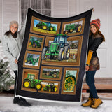 Green Tractor Machinery 3D Custom Fleece