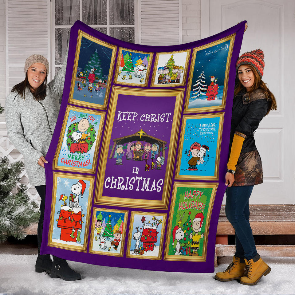 Snoopy Keep Christ in Christmas CC 3D Quilt