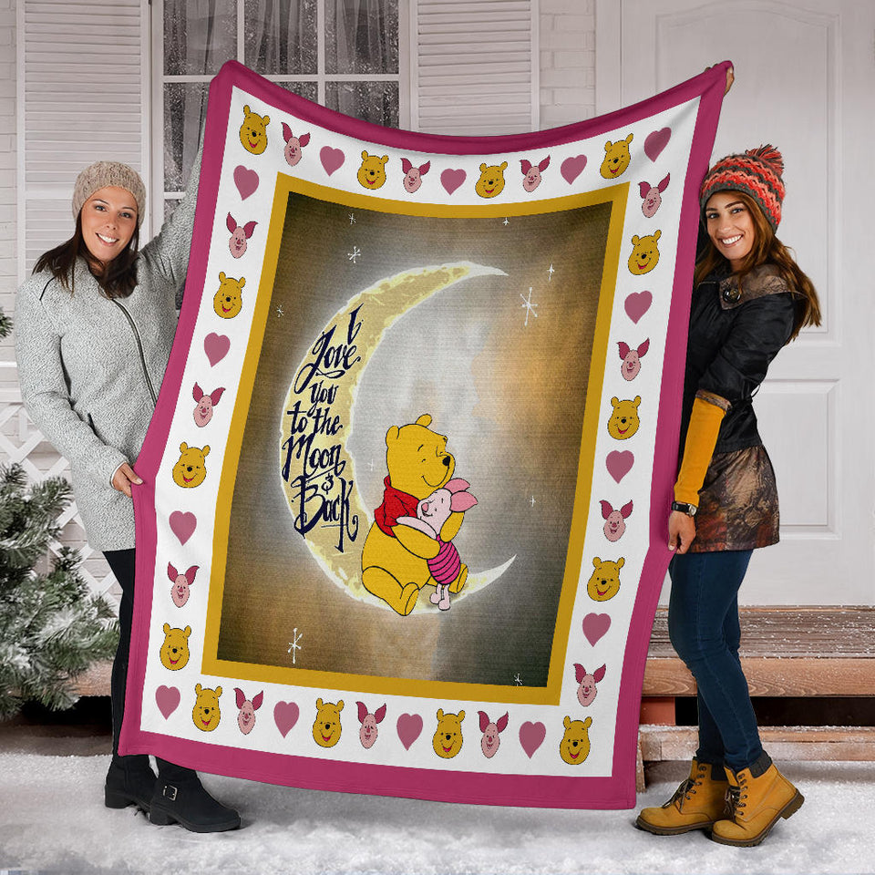 Pooh Blanket I love you to the Moon and back