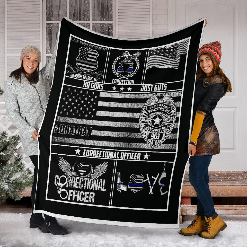 Corrections Officer Thin Silver Grey Gray Line American Flag