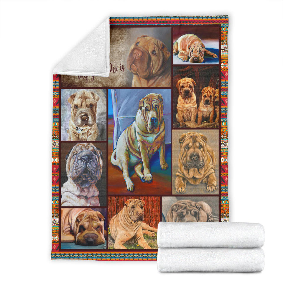 Shar-Pei Dog Blanket Shar-Pei Love Quilt