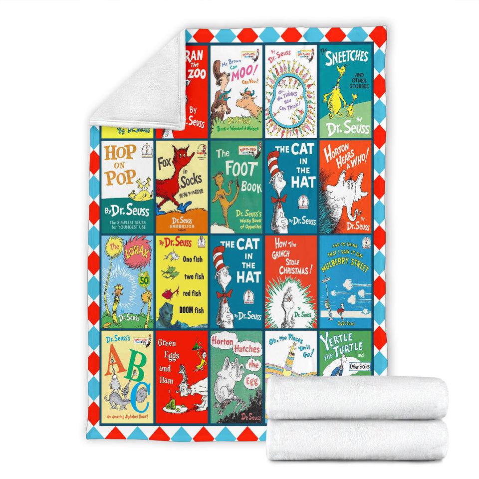 Dr.seuss Books Blanket Version 2